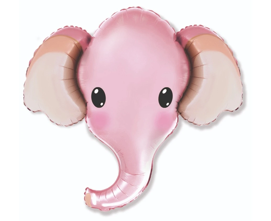 Foil balloon 24" FX - Elephant (pink),  unpacked (flat)